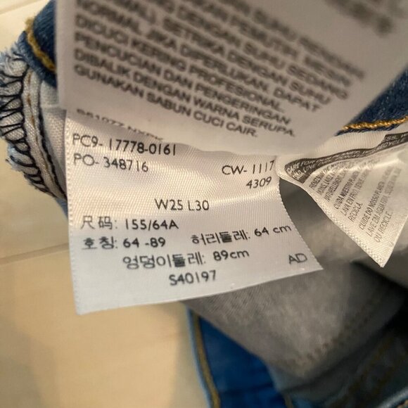 Levis Womens 710 Super Skinny Jeans mid rise Size 25 Blue Denim Stretch - Picture 8 of 13